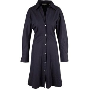 Vince Black Poplin Shirt Dress XS Long Sleeve Button Front Minimalist